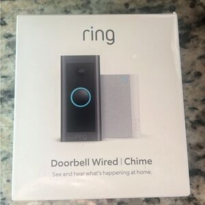 Ring Doorbell Wired with Chime - Black and Gray
